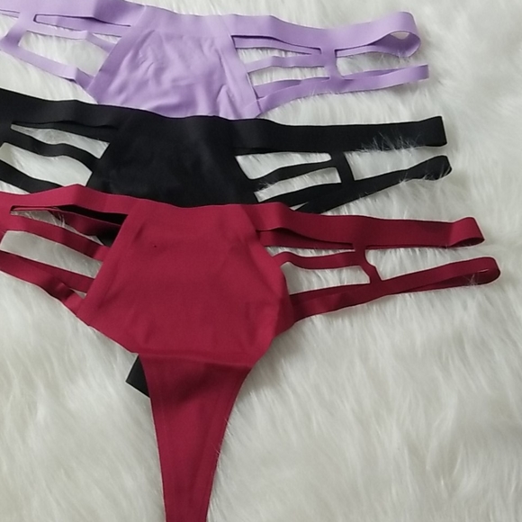 JOJOE ANDIE THONG 3 PIECE 1 BLK,1 LILAC,1 WINE RED - Picture 7 of 9